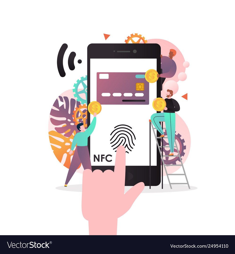 Nfc technology concept for web banner