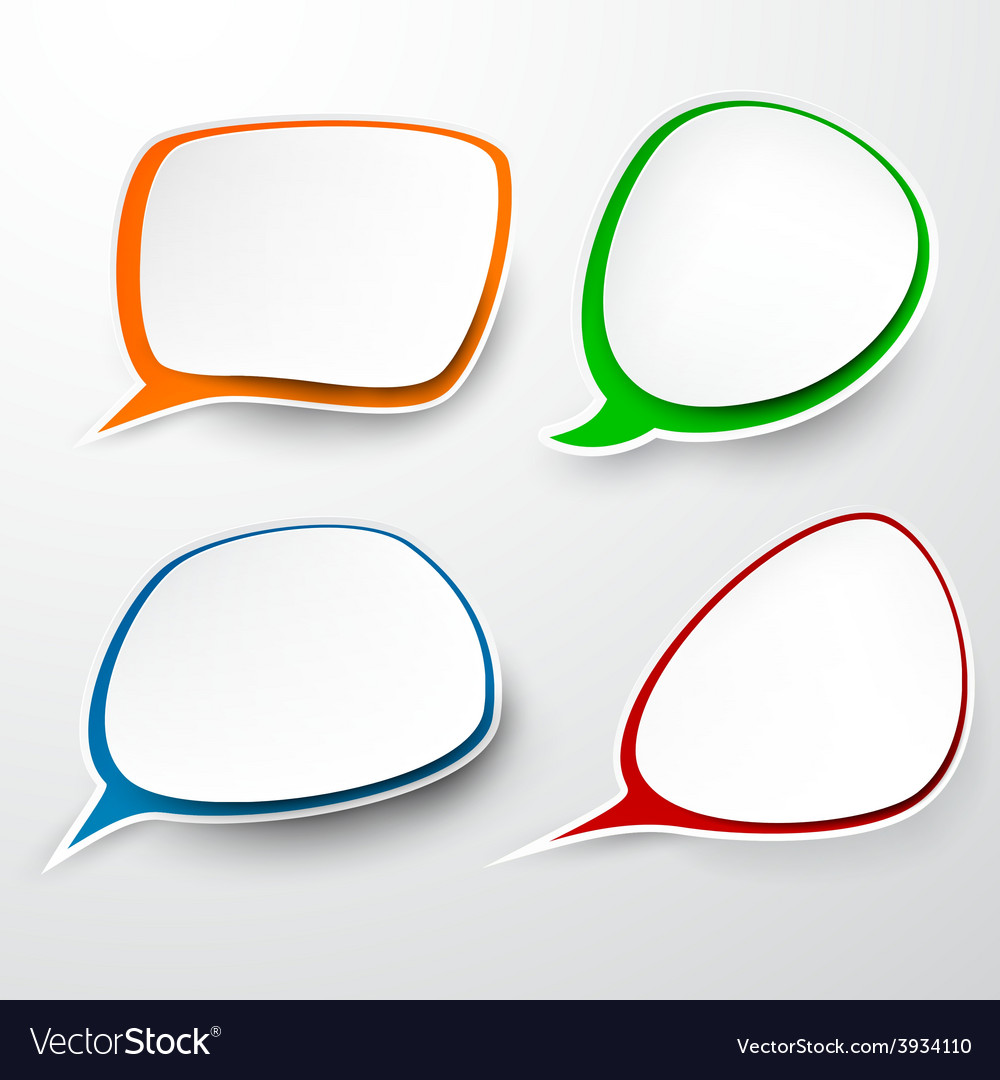 Paper set of rounded speech bubble Royalty Free Vector Image