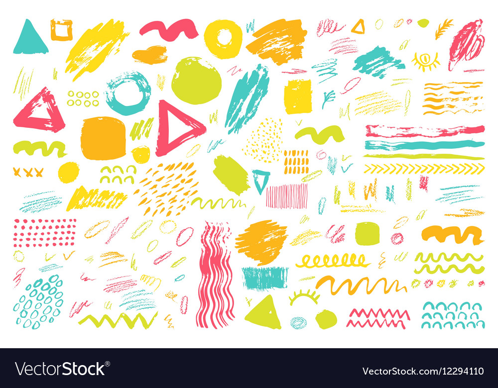 Set of hand drawn scribbles Royalty Free Vector Image