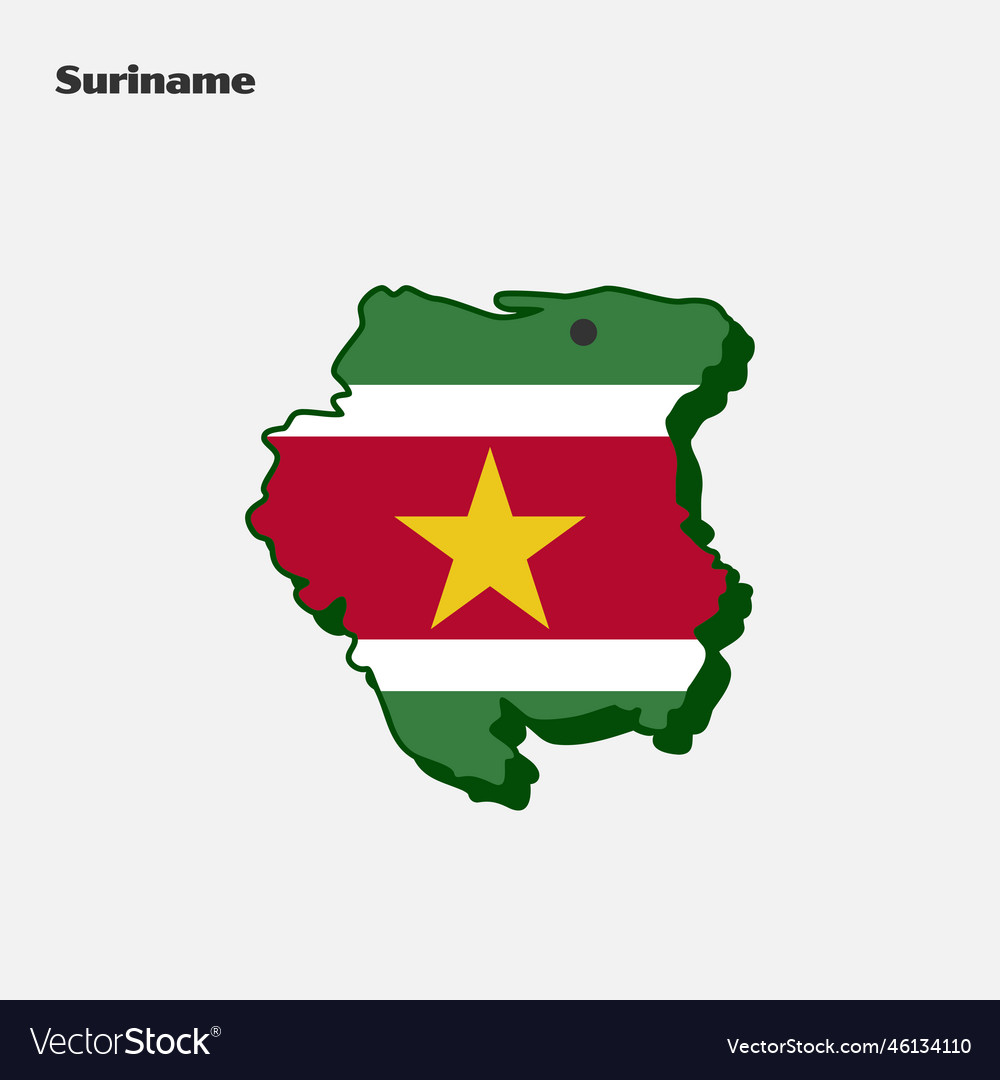 Suriname nation flag map infographic Royalty Free Vector