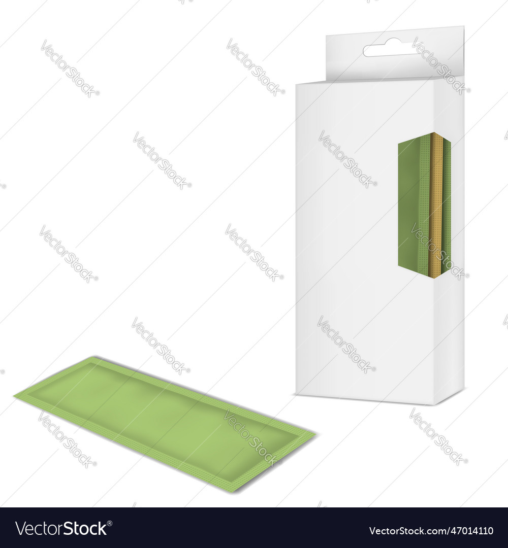 White blank display box with open clear window Vector Image
