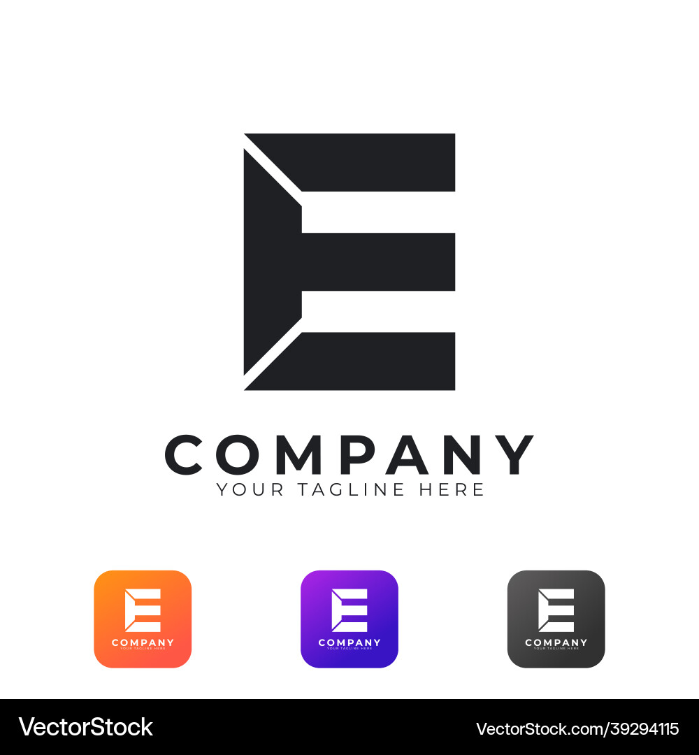 Creative abstract initial letter e logo modern Vector Image