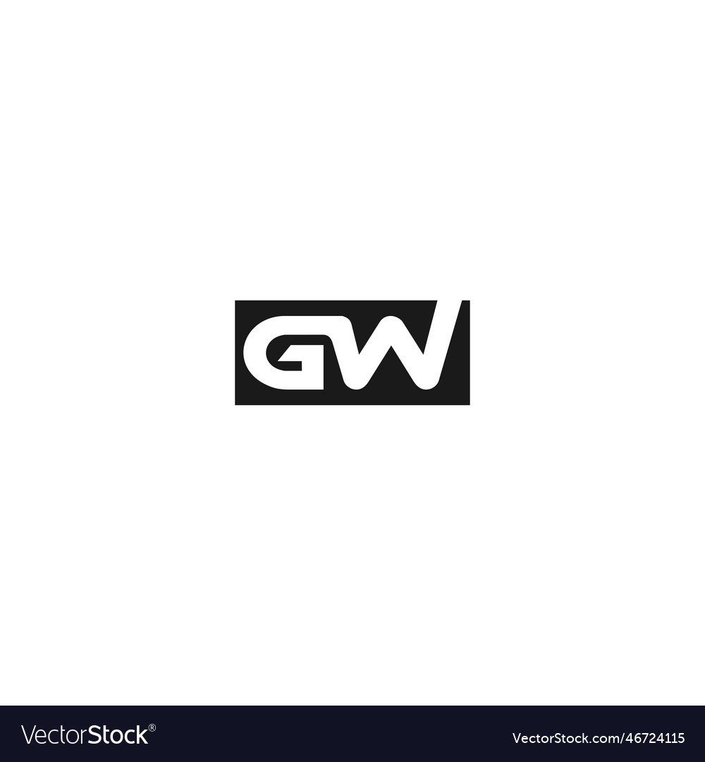 Gw letter type logo design template Royalty Free Vector