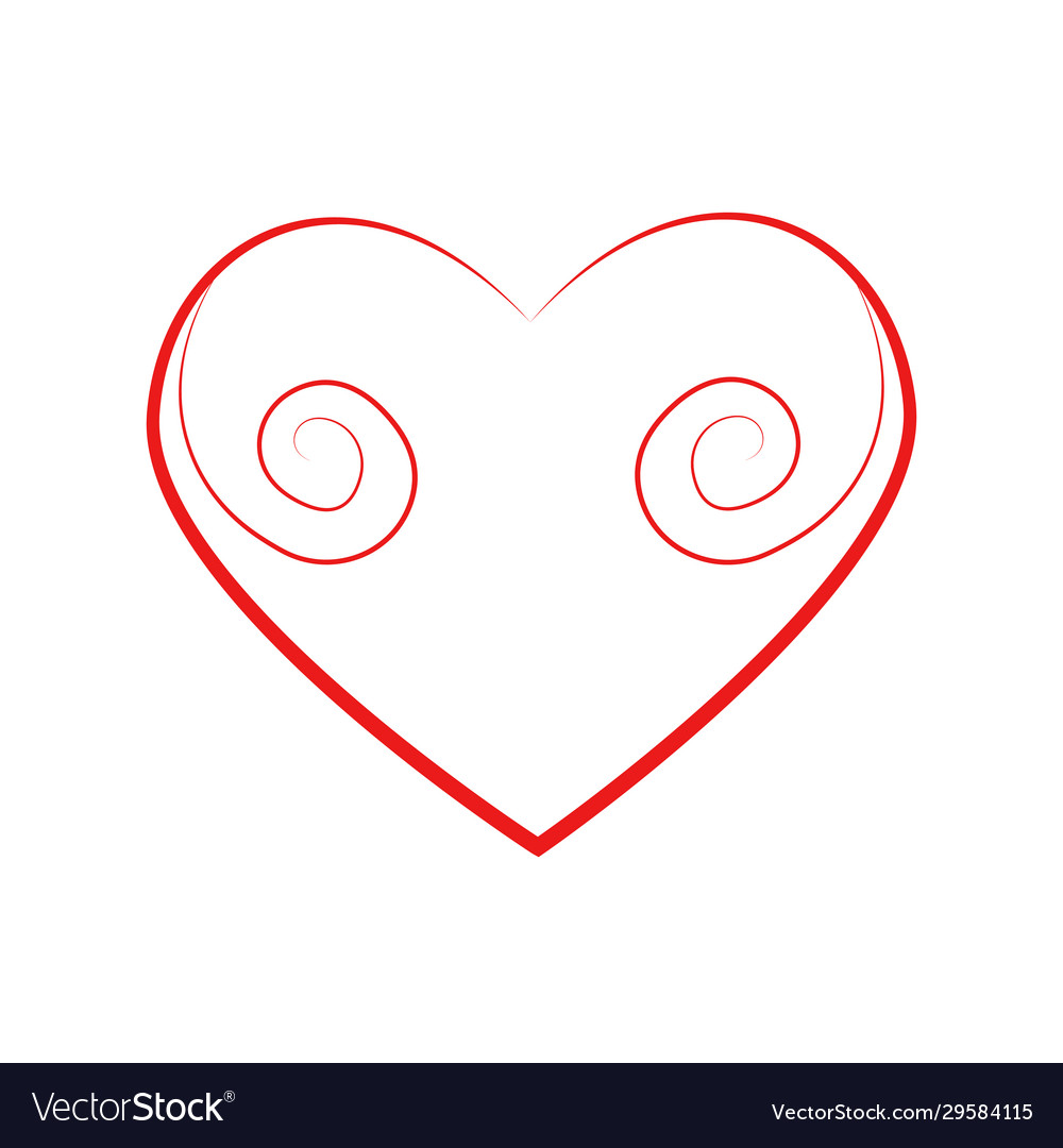 Heart outline hand drawn icon for your Royalty Free Vector