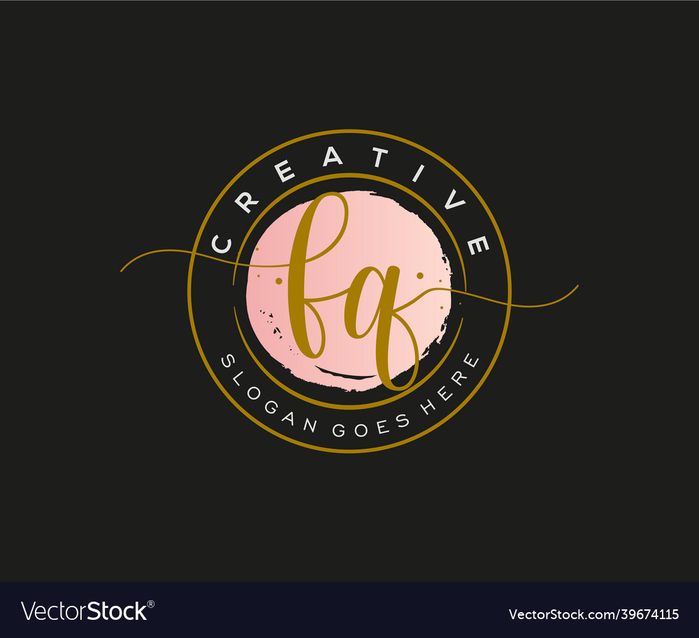 Initial fq feminine logo beauty monogram