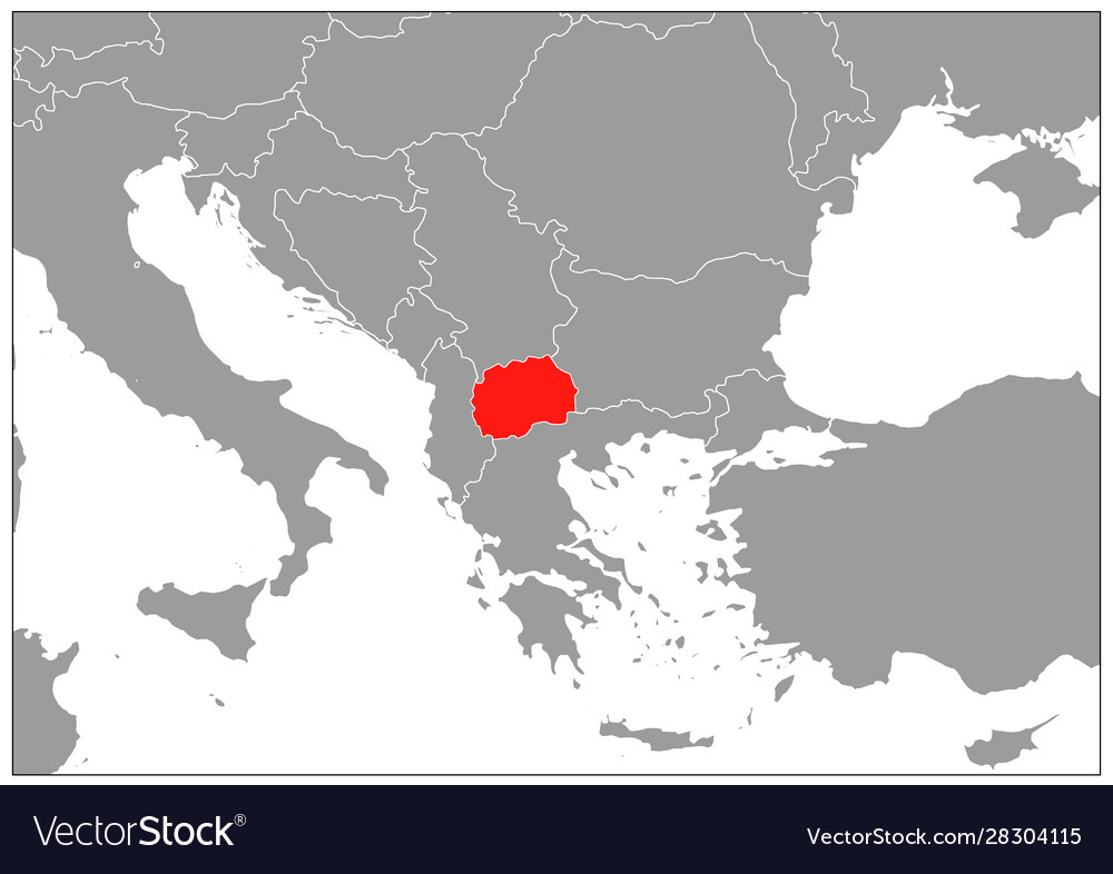 Macedonia map on gray base