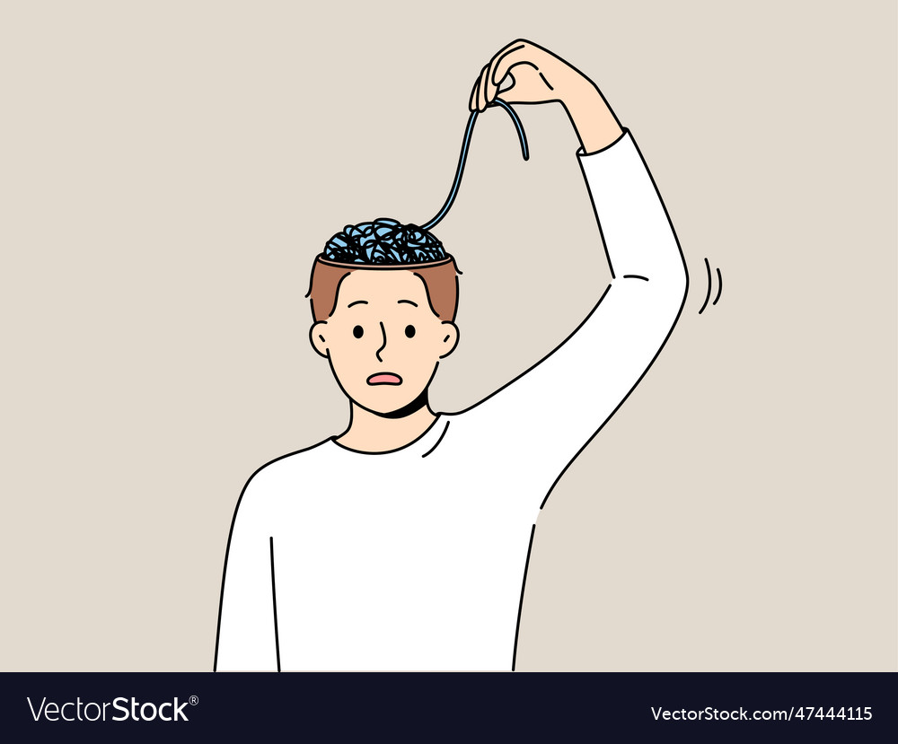 Man with mental problems associated confusion Vector Image