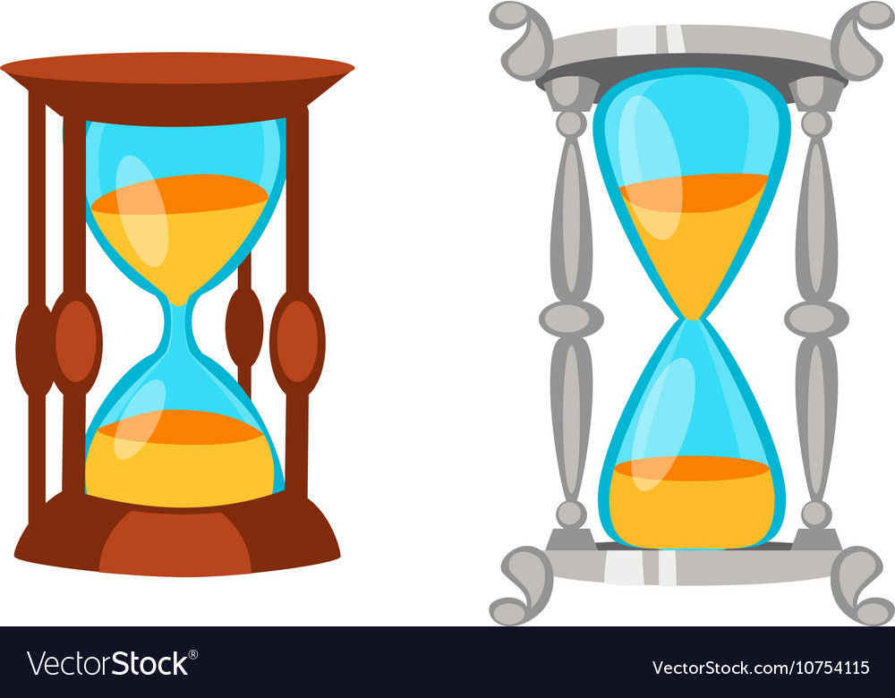 Sand clocks isolated Royalty Free Vector Image