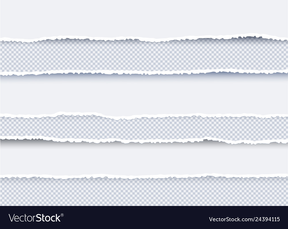 Set of ripped and torn paper stripes texture Vector Image