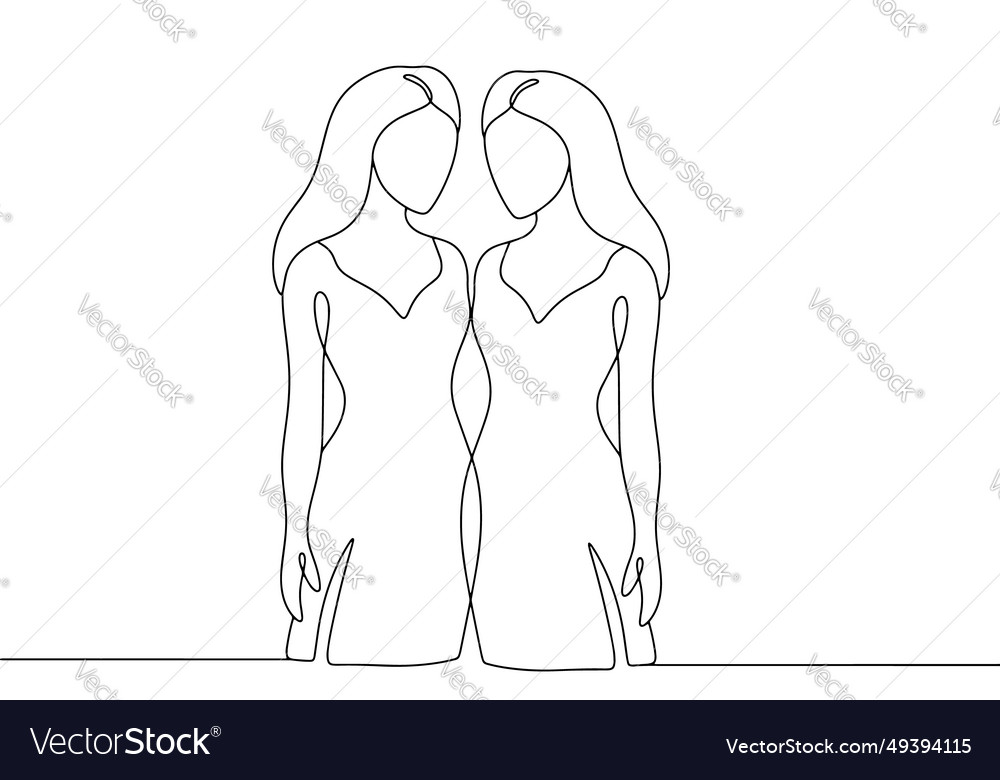 Women twins one line