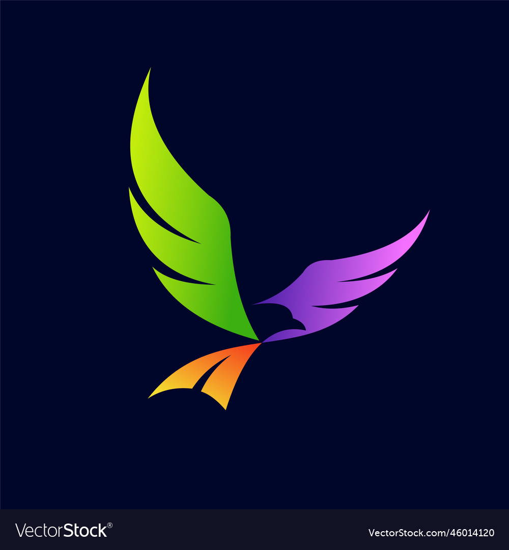 Bird logo with colorful concept Royalty Free Vector Image