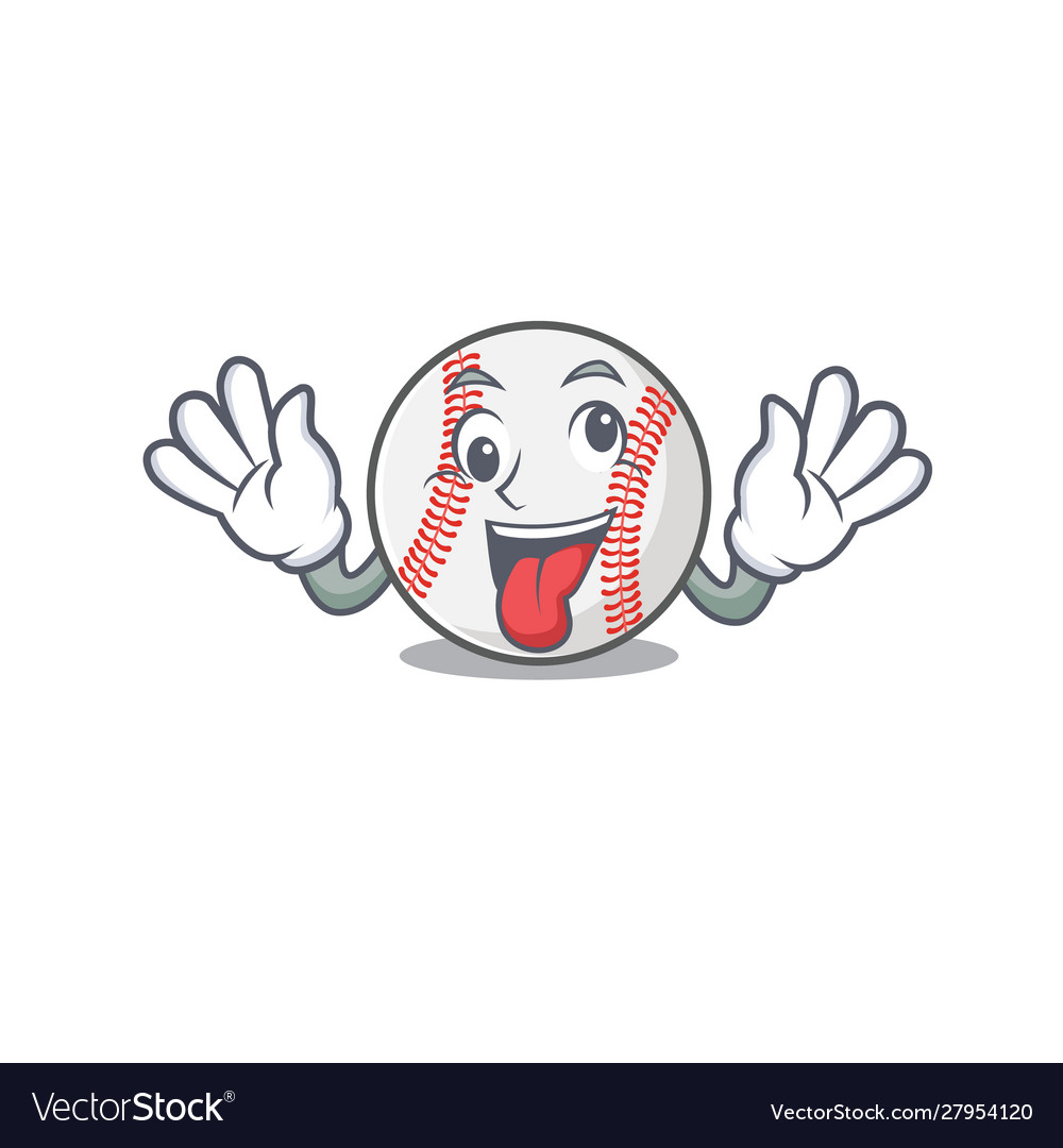 Cartoon baseball with in bring gift shape mascot