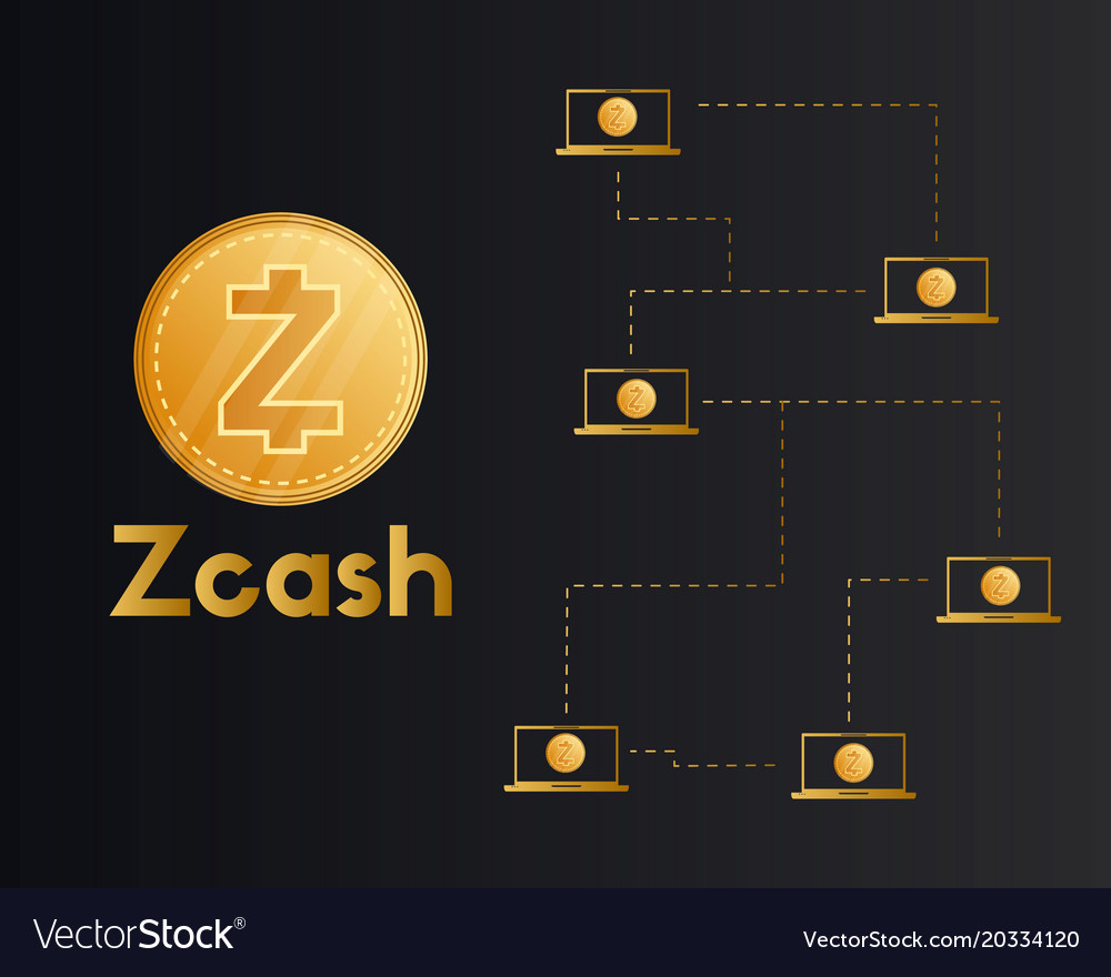 Cryptocurrency zcash style on dark background