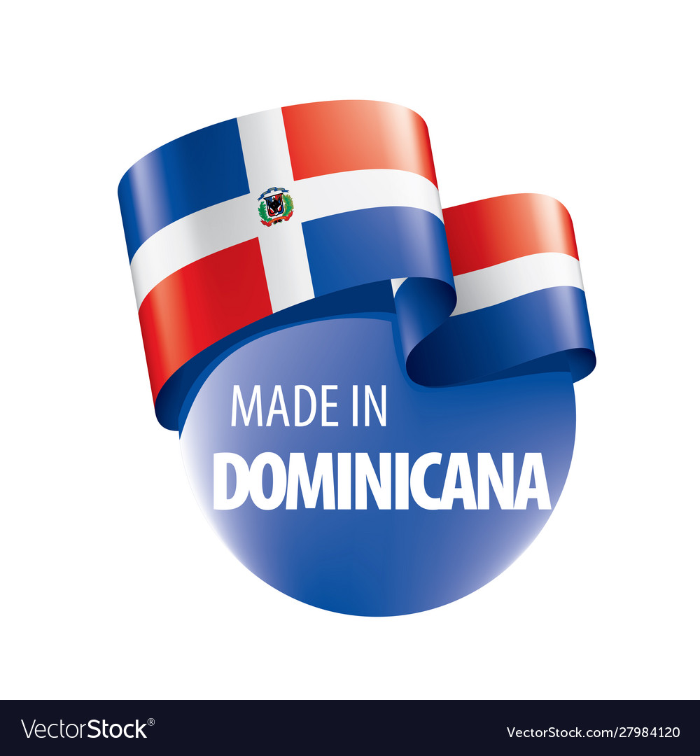 Dominicana flag on a white Royalty Free Vector Image