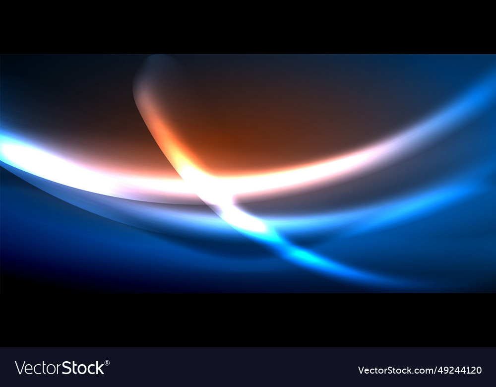 Dynamic waves in ethereal glow of neon lights Vector Image