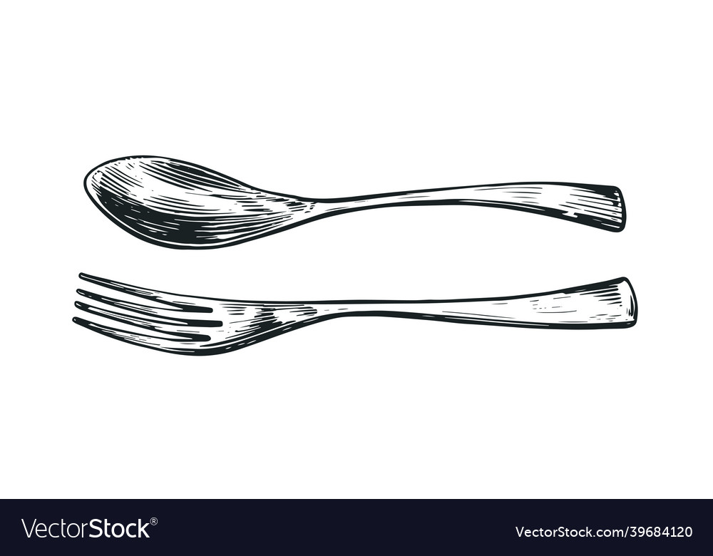 Fork spoon table setting food design element Vector Image