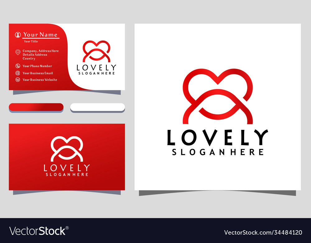 Initial letter a love symbol modern logo design