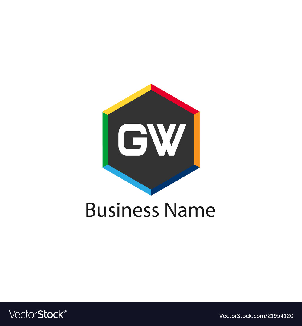 Initial letter gw logo template design