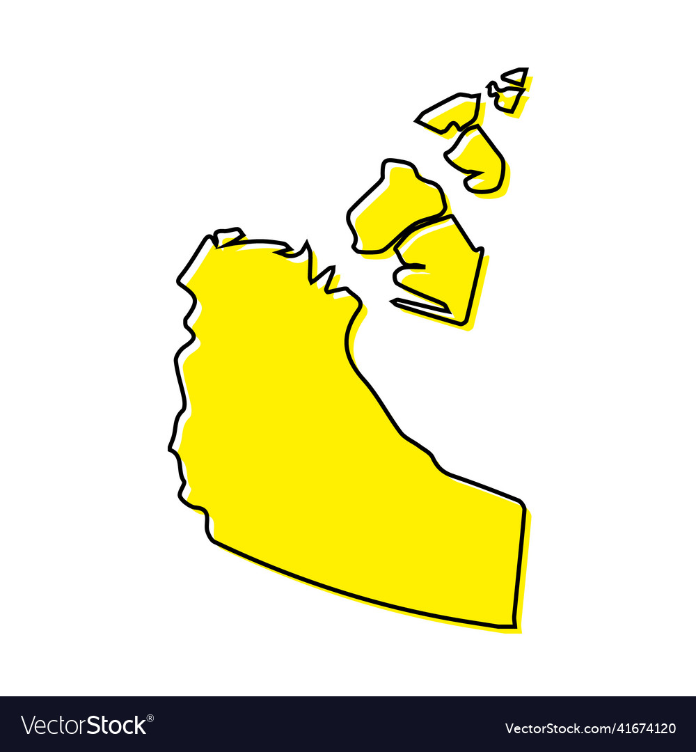 Simple outline map of northwest territories Vector Image
