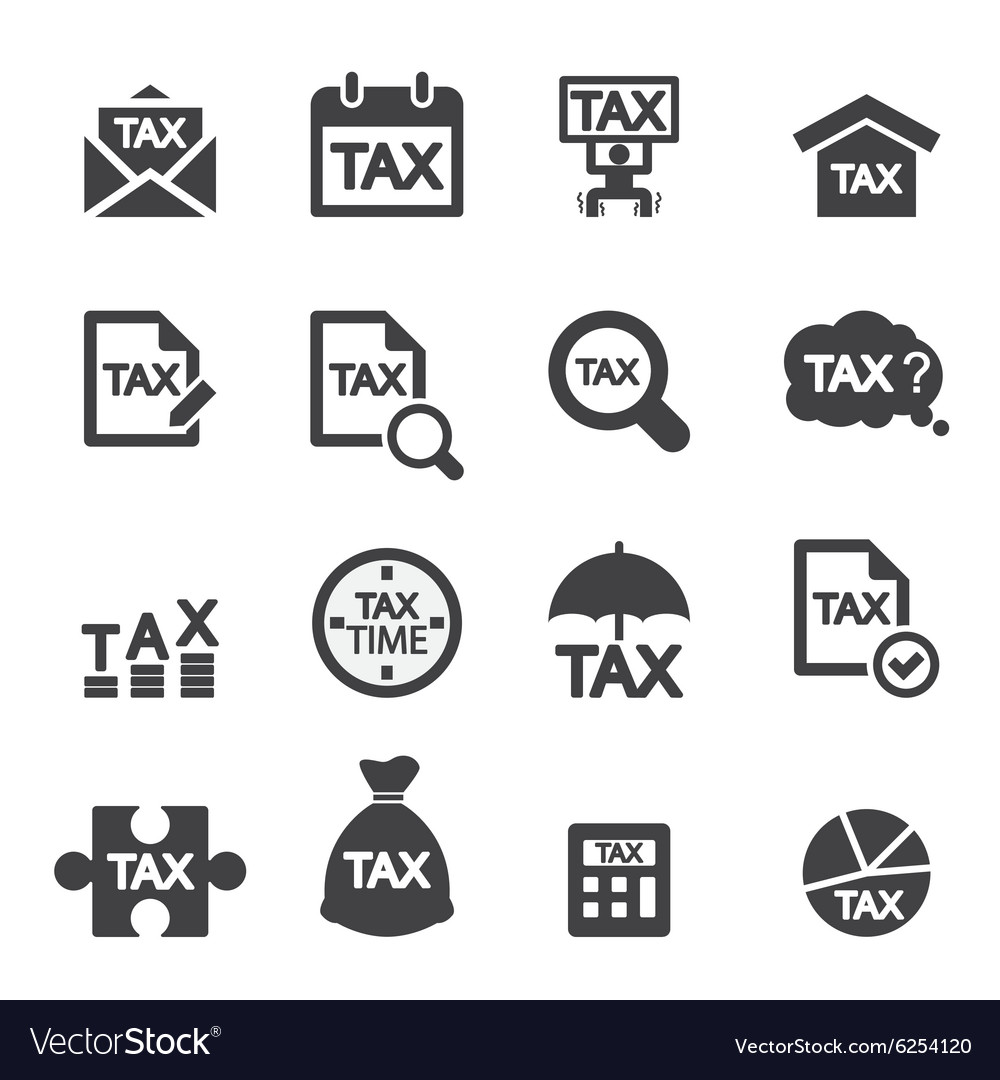 Tax icon set Royalty Free Vector Image - VectorStock