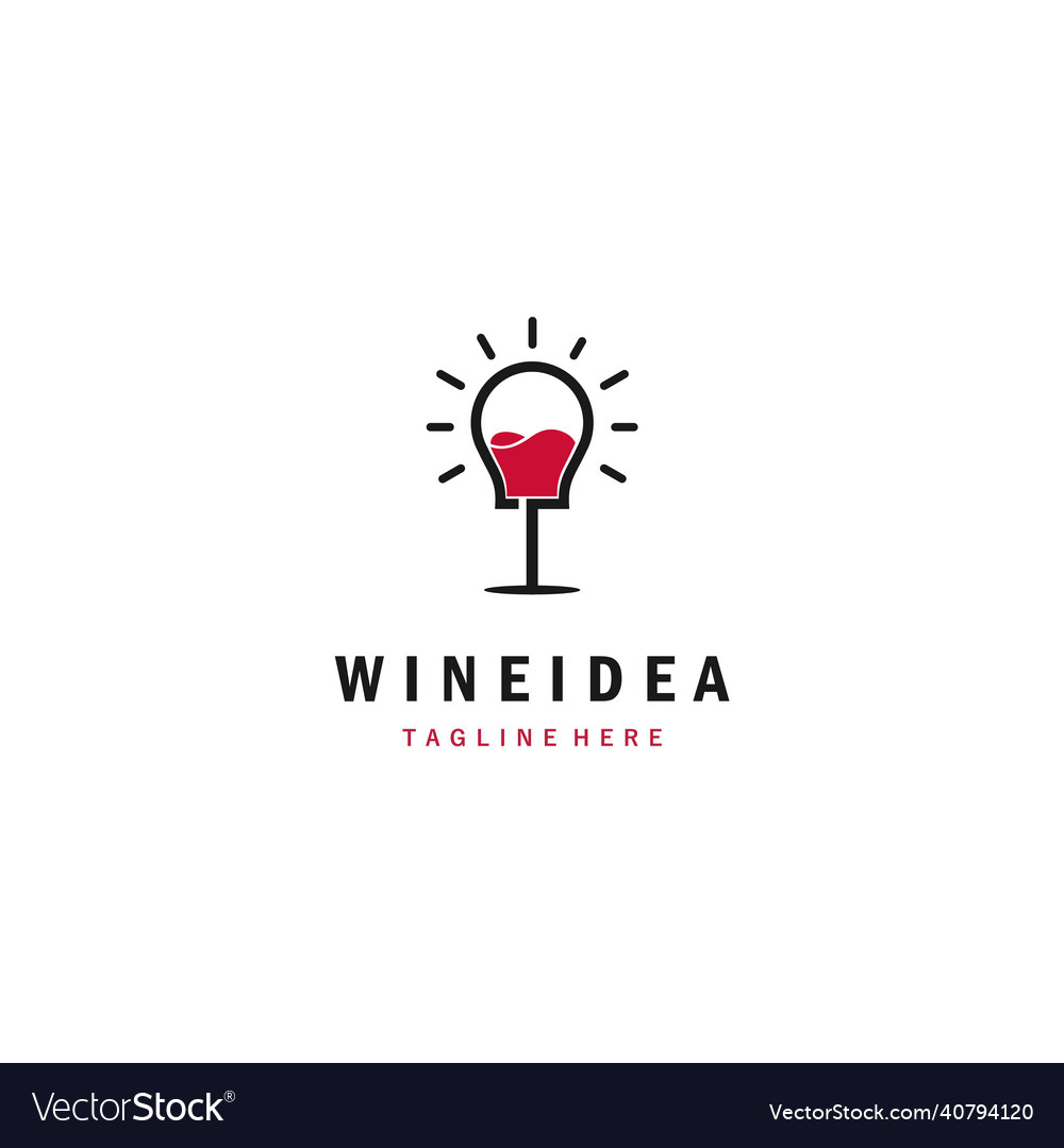 Wine glass bulb shape concept minimalist logo