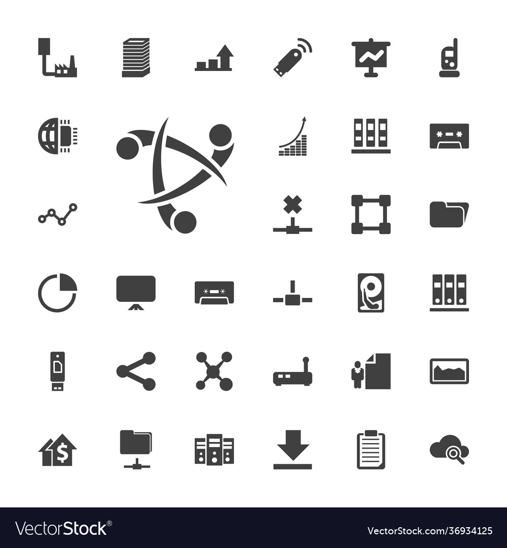 33 data icons Royalty Free Vector Image - VectorStock