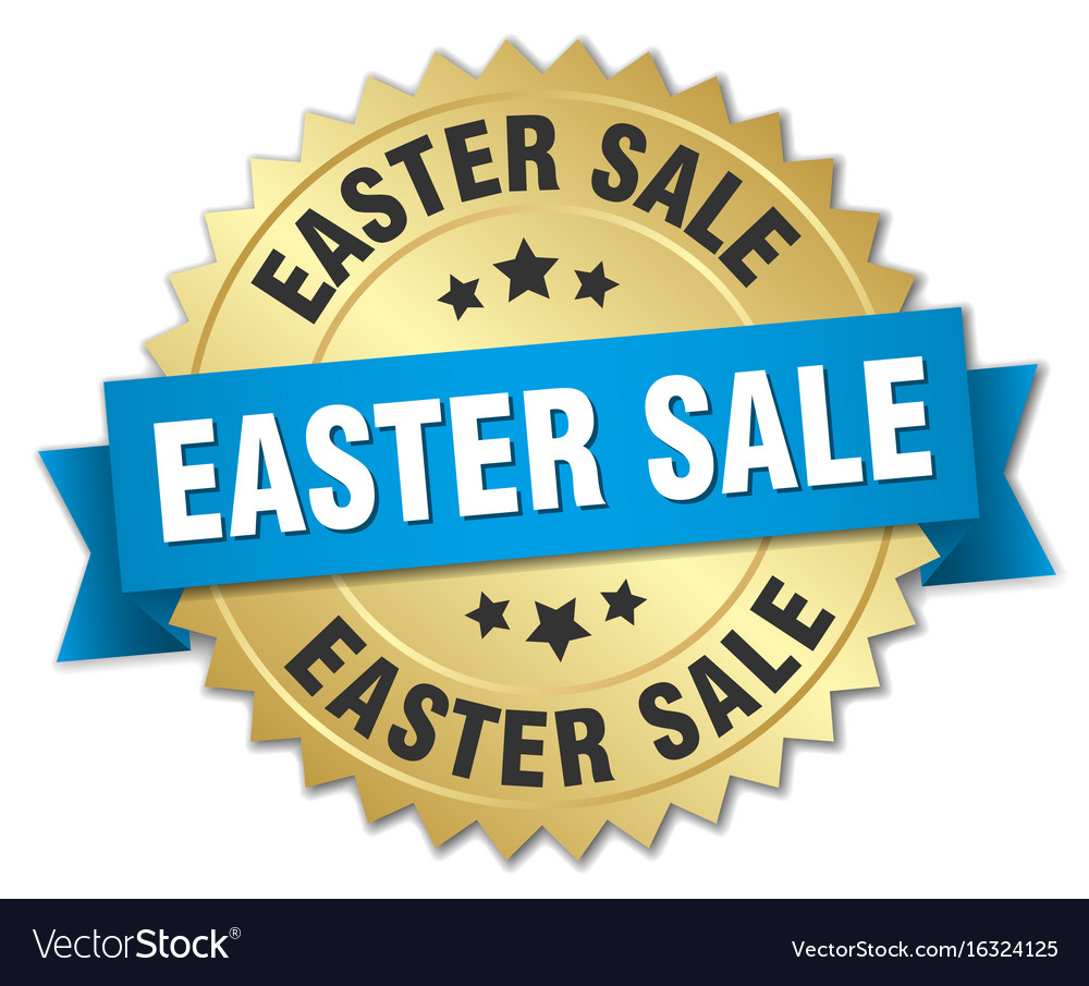 Easter sale round isolated gold badge