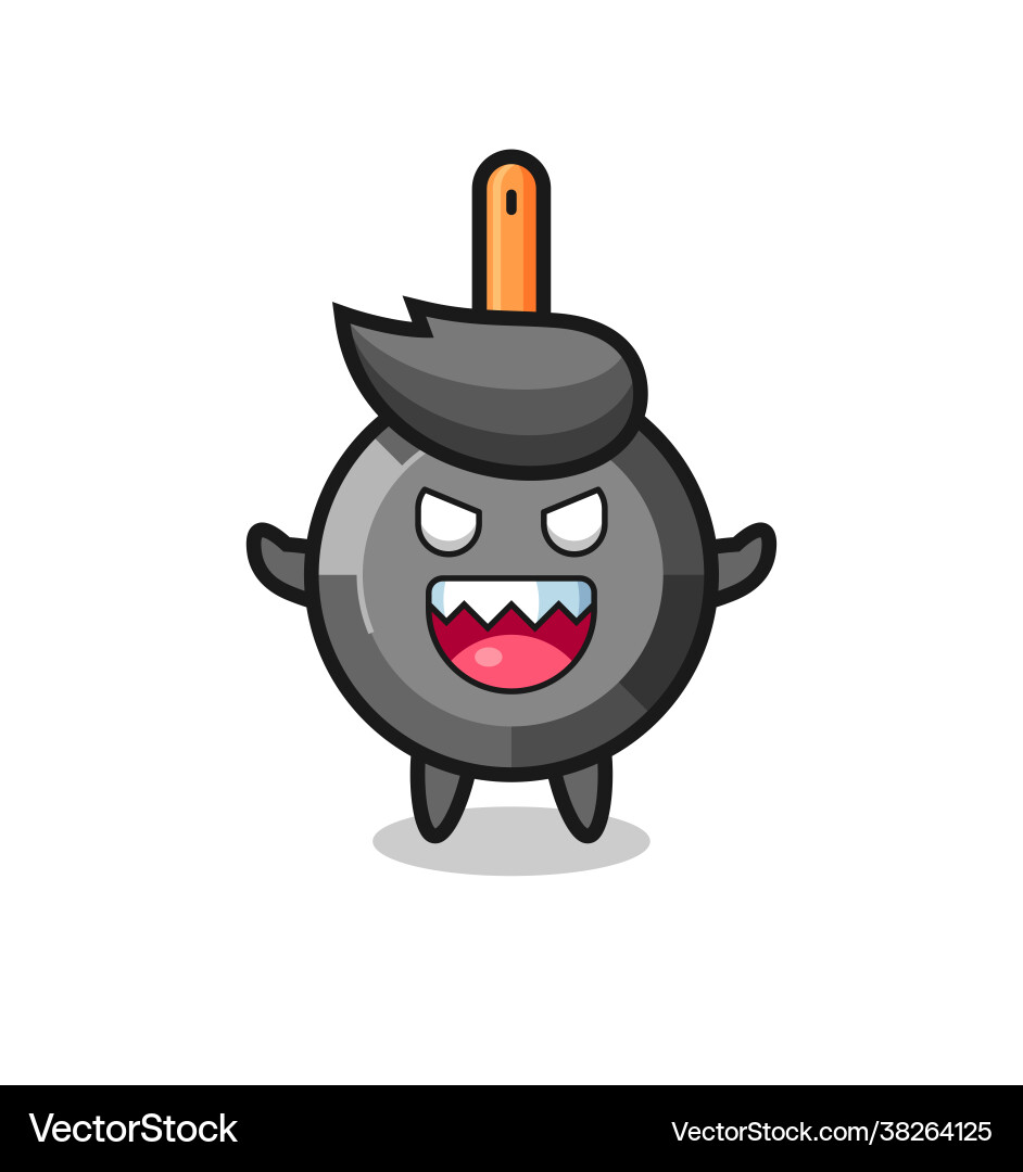 Evil frying pan mascot character Royalty Free Vector Image
