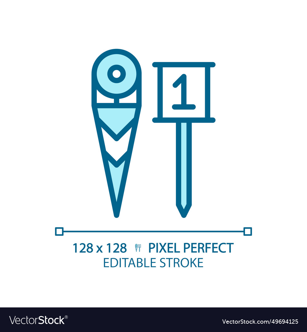 First down marker light blue icon Royalty Free Vector Image