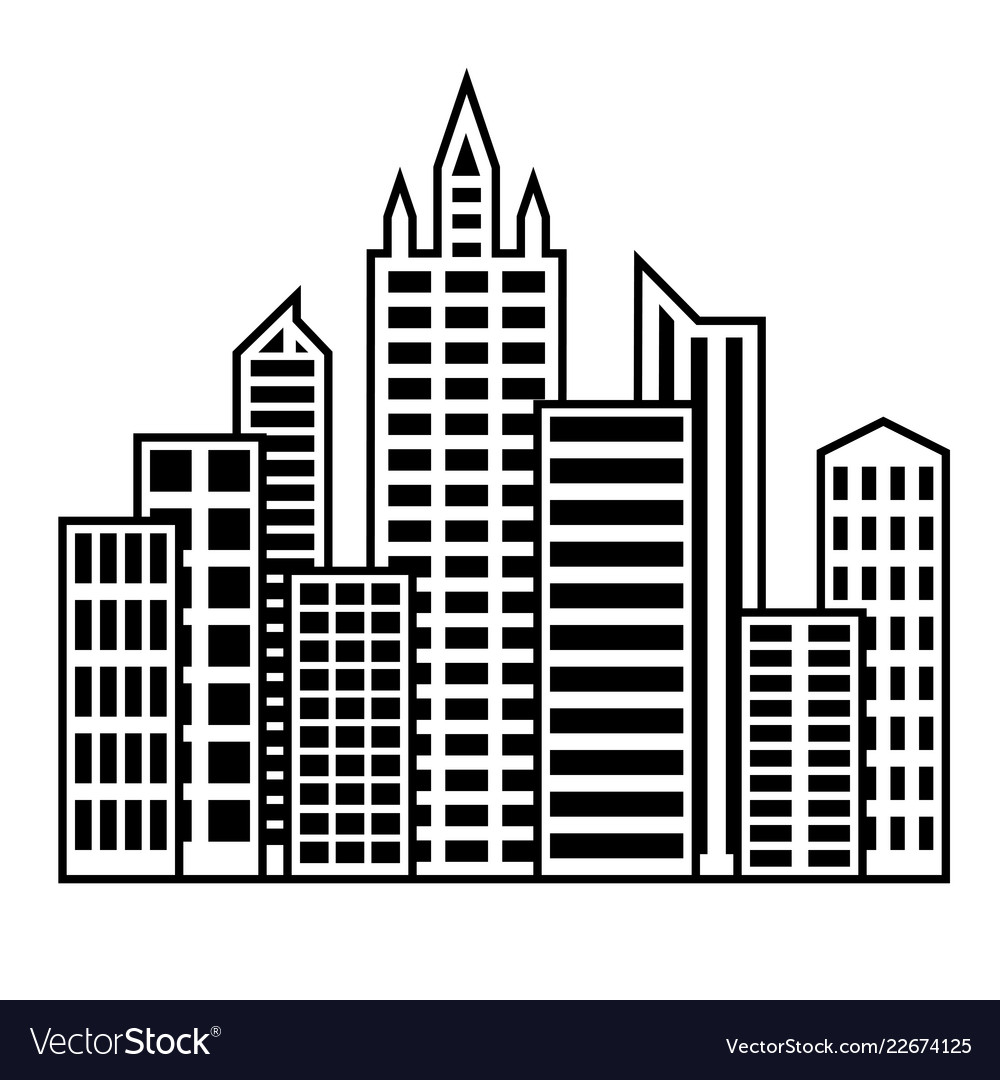 Flache Ikonengebäude vector image Flache Ikonengebäude