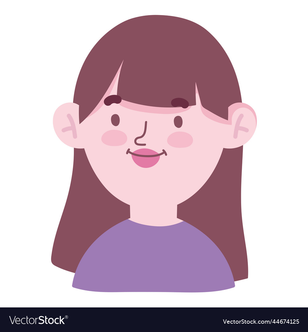 Girl with long hair Royalty Free Vector Image - VectorStock