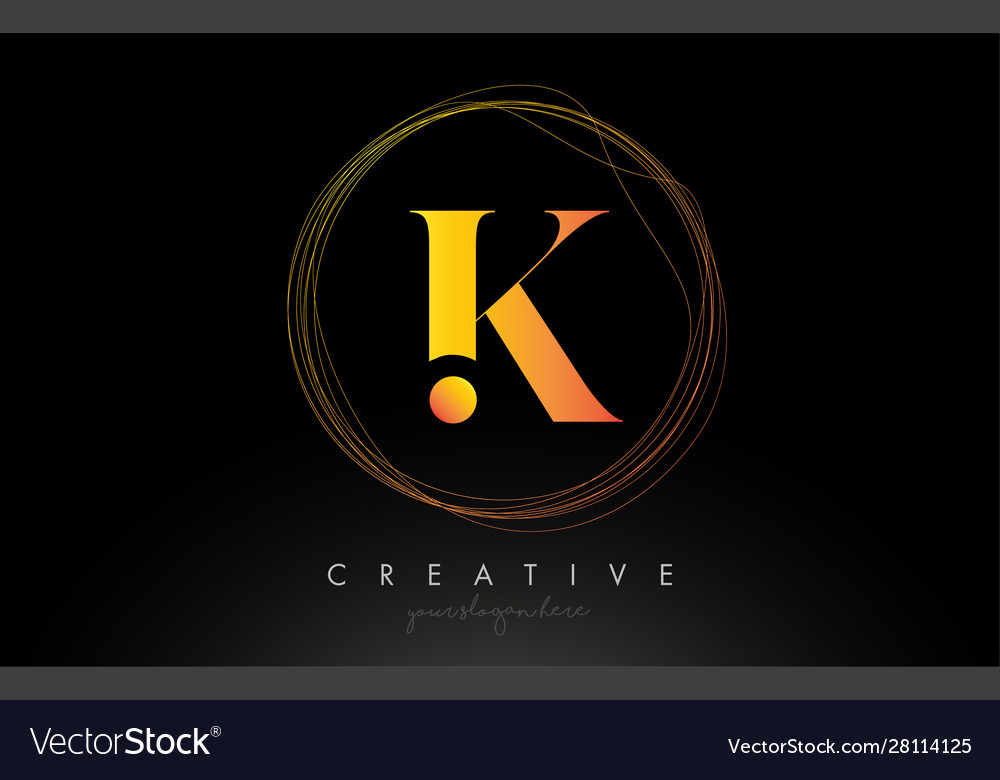 Creative Letter K Logo With Circle Element Vector Image, 40% OFF