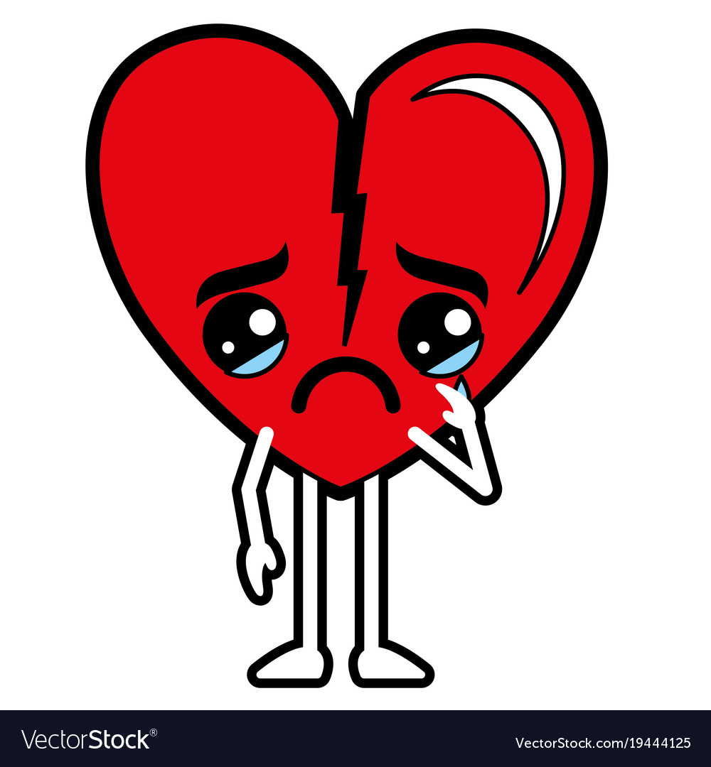 Heart love broken kawaii character Royalty Free Vector Image