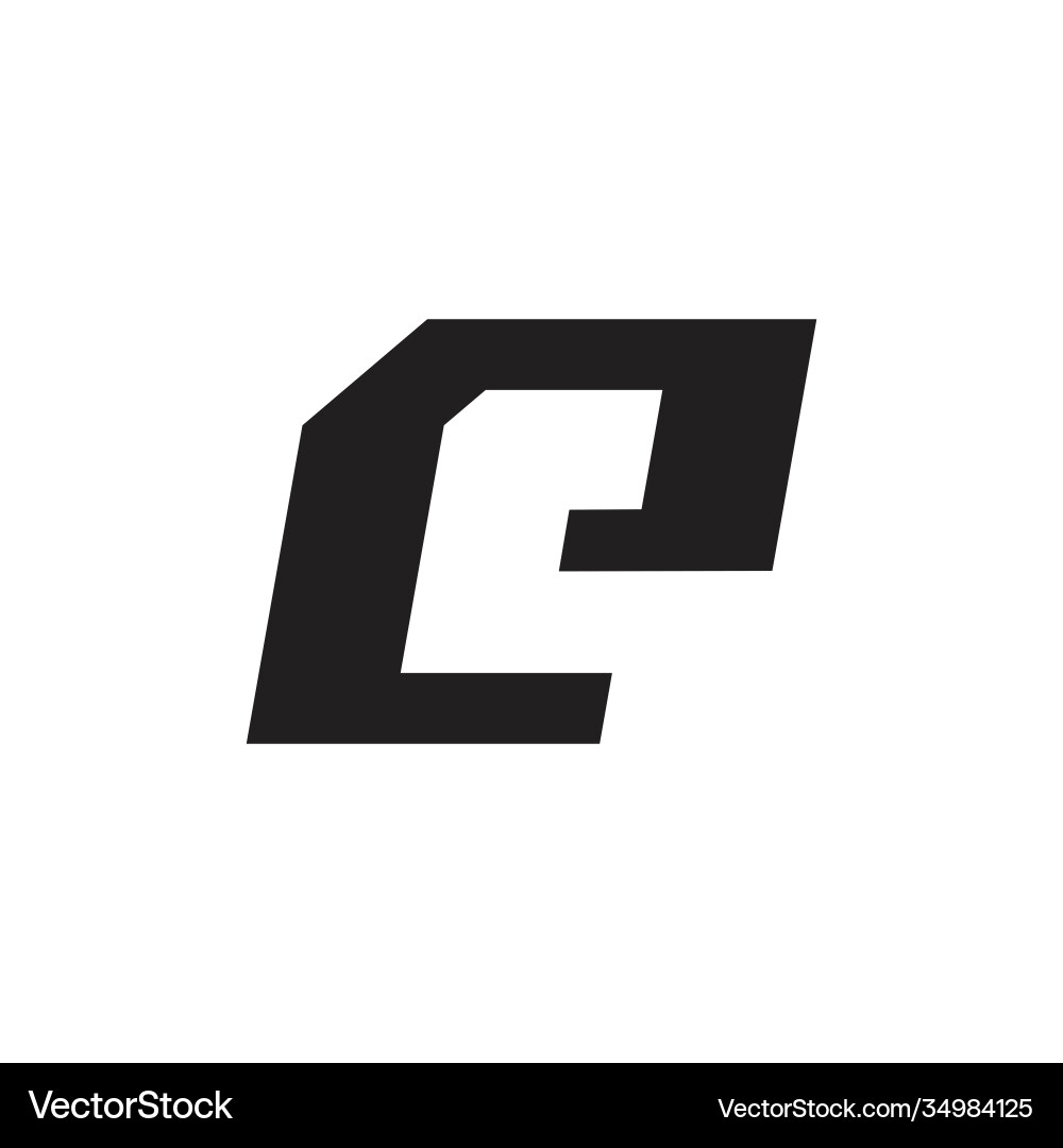 Letter e simple geometric logo Royalty Free Vector Image