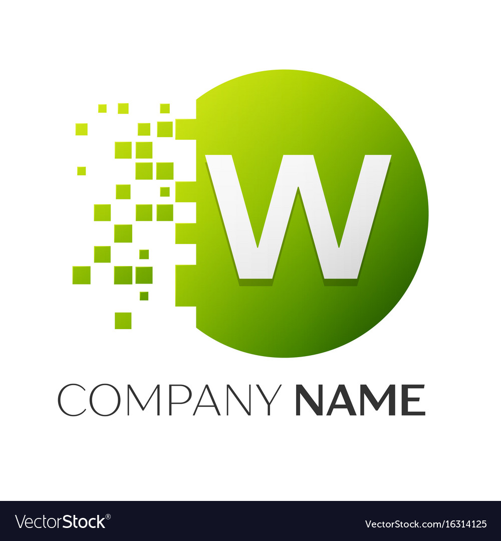 Letter w logo symbol in the colorful circle Vector Image