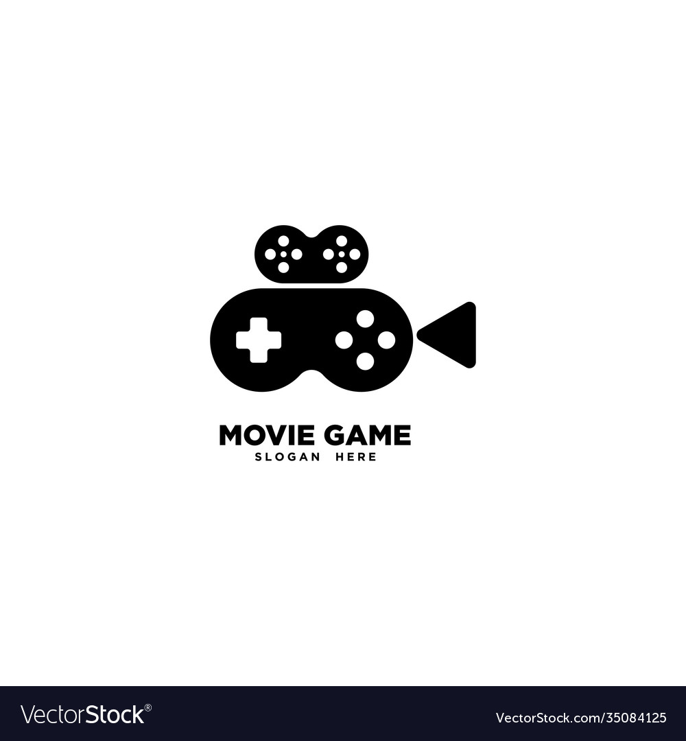 Movie game logo template Royalty Free Vector Image