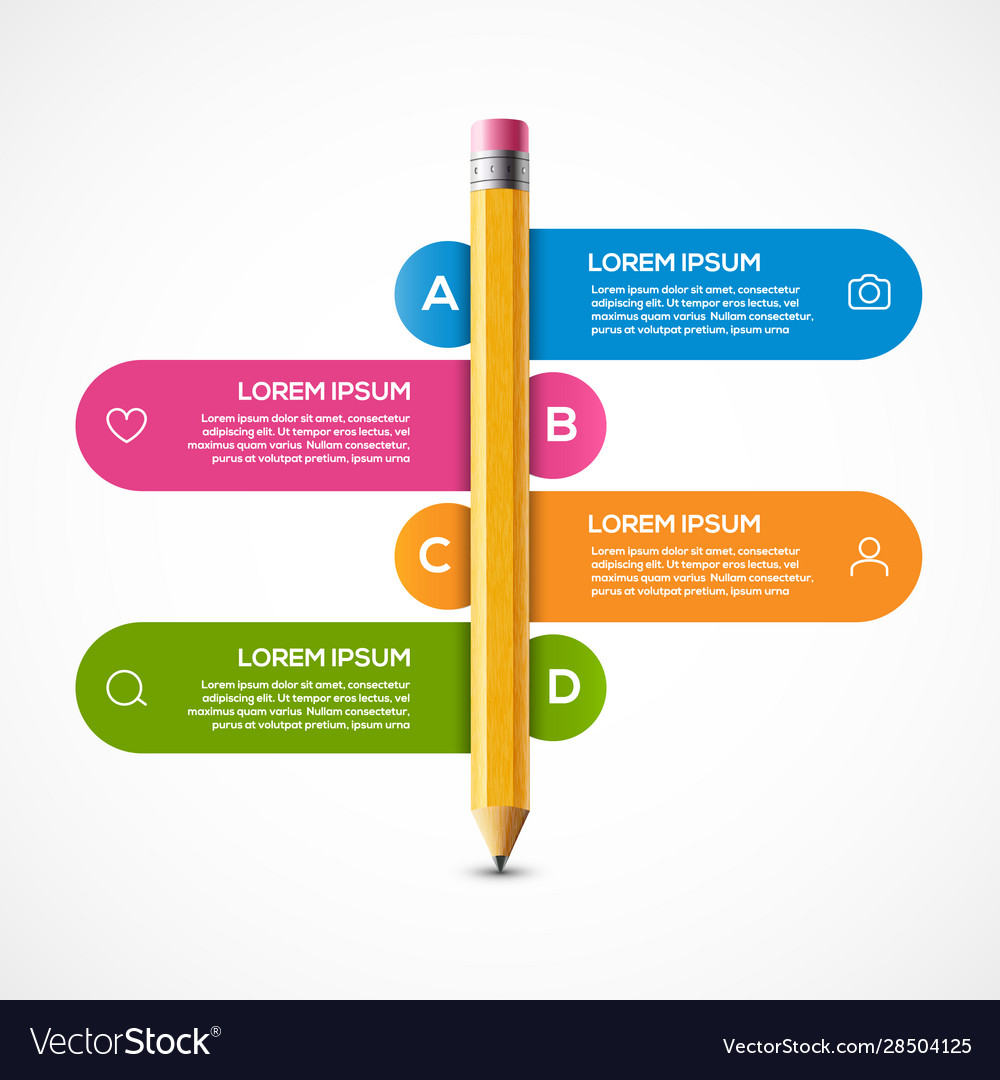 Pencil info graphic design template