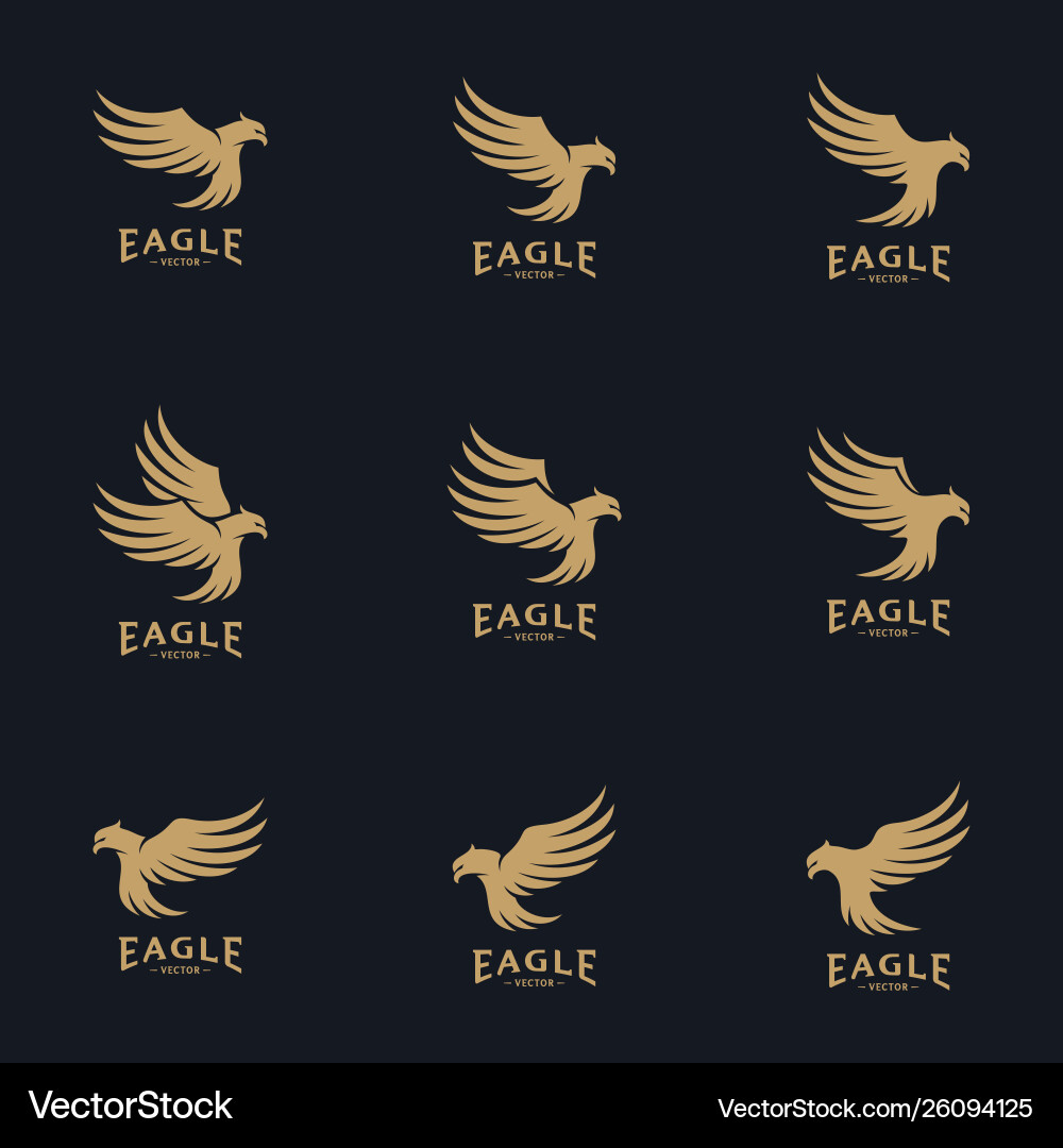 Set eagle logo design Royalty Free Vector Image