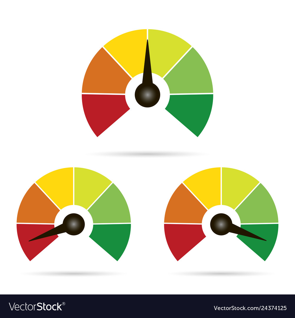 Set of measuring icons easy normal hard on white vector image