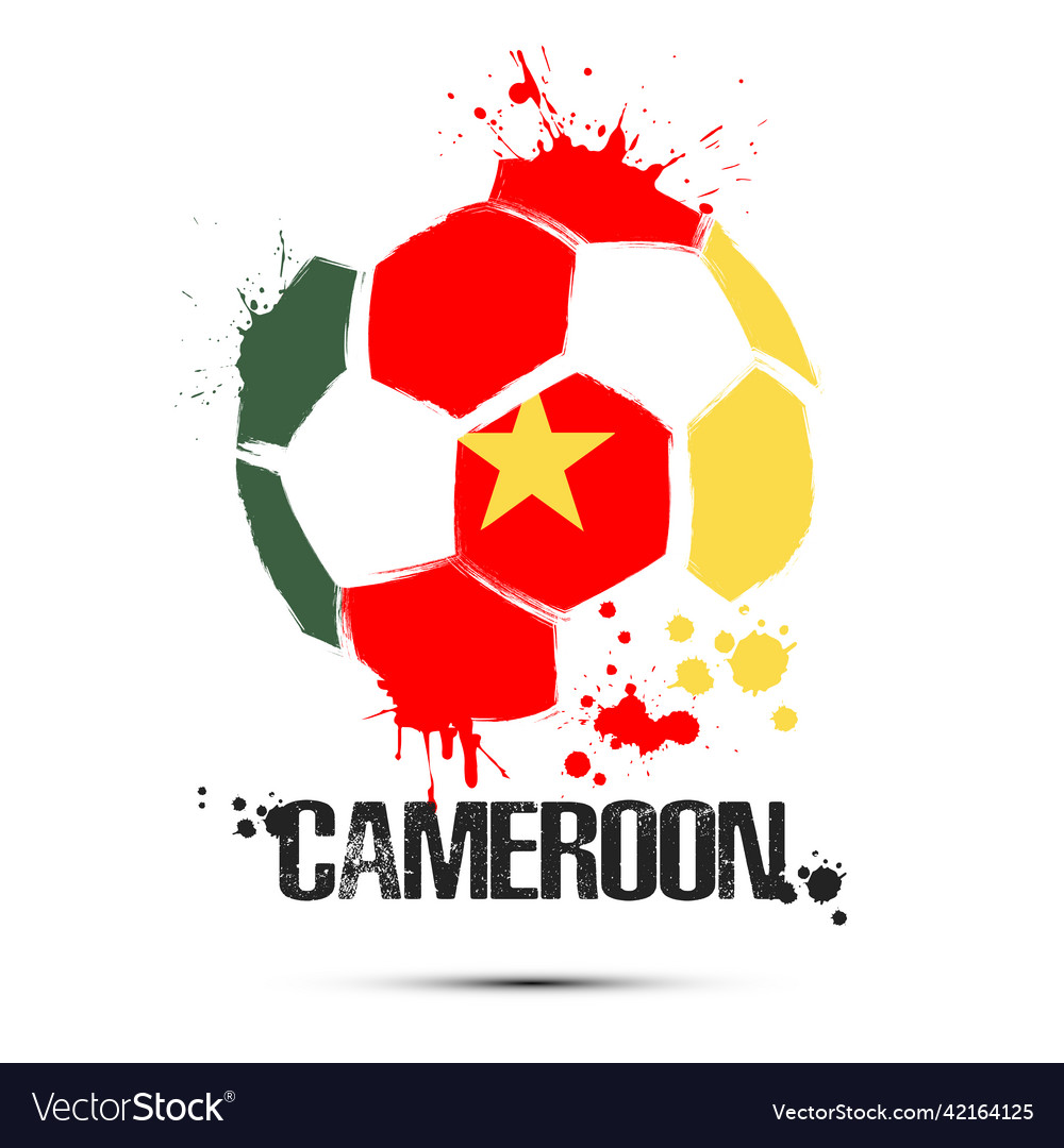 Soccer ball with cameroom national flag colors