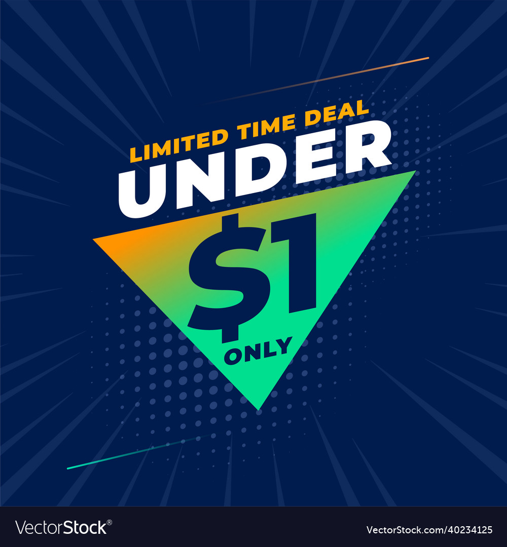 Under one dollar sale banner for promotion