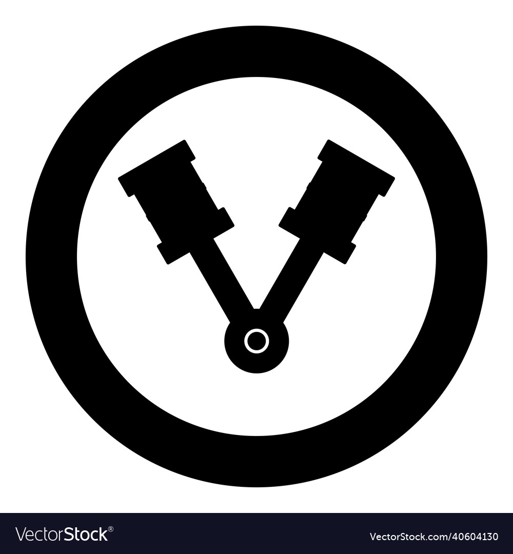 Pistons of engine two items with rods aligned