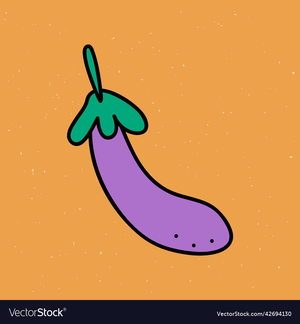 Ripe eggplant on an orange background