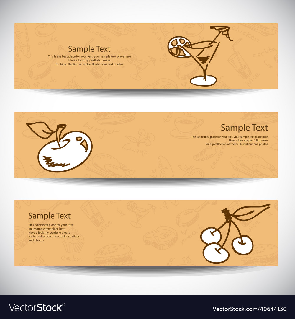 Set of food banners