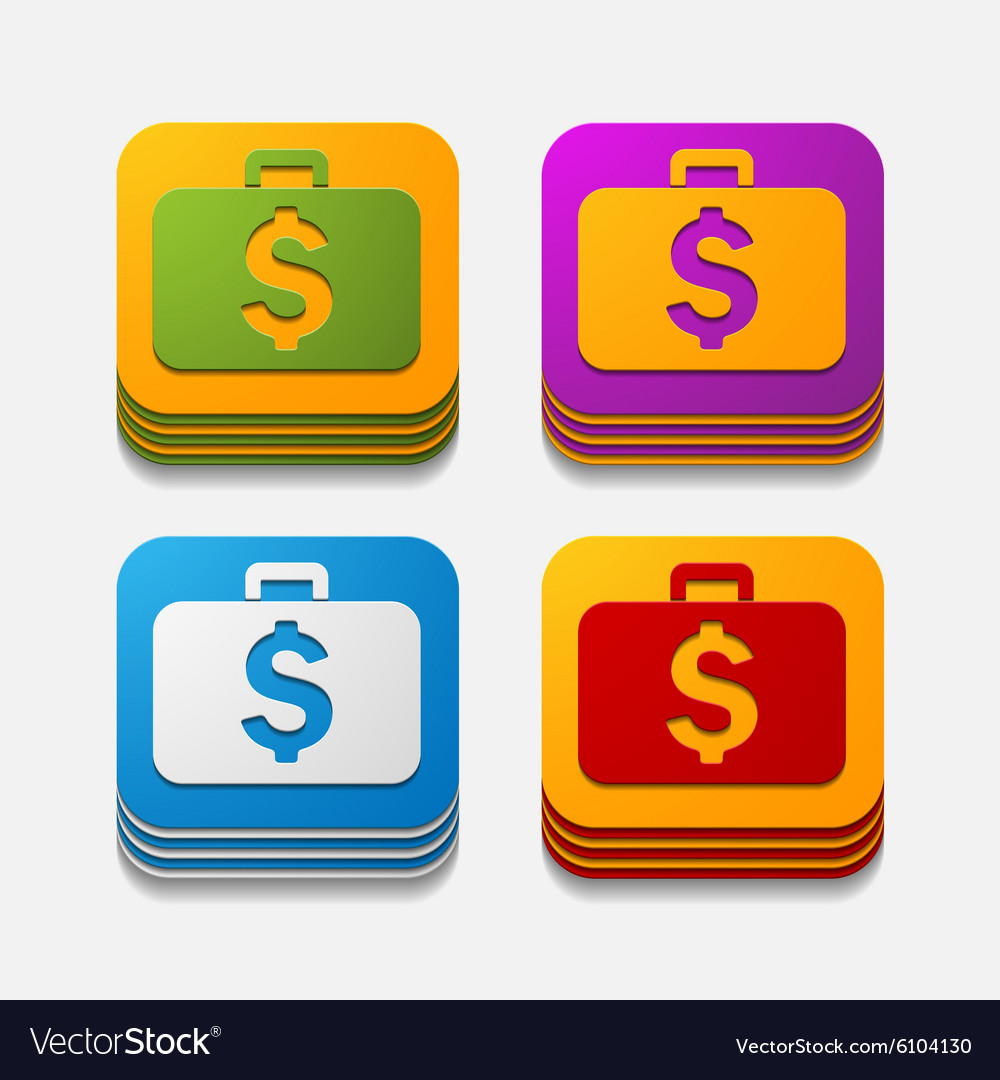 Square button portfolio Royalty Free Vector Image