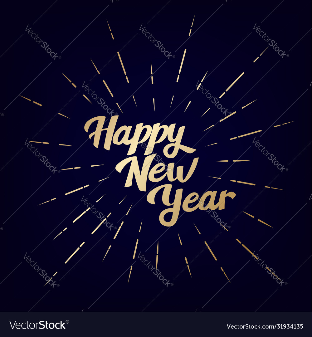 2021 happy new year vintage lettering text