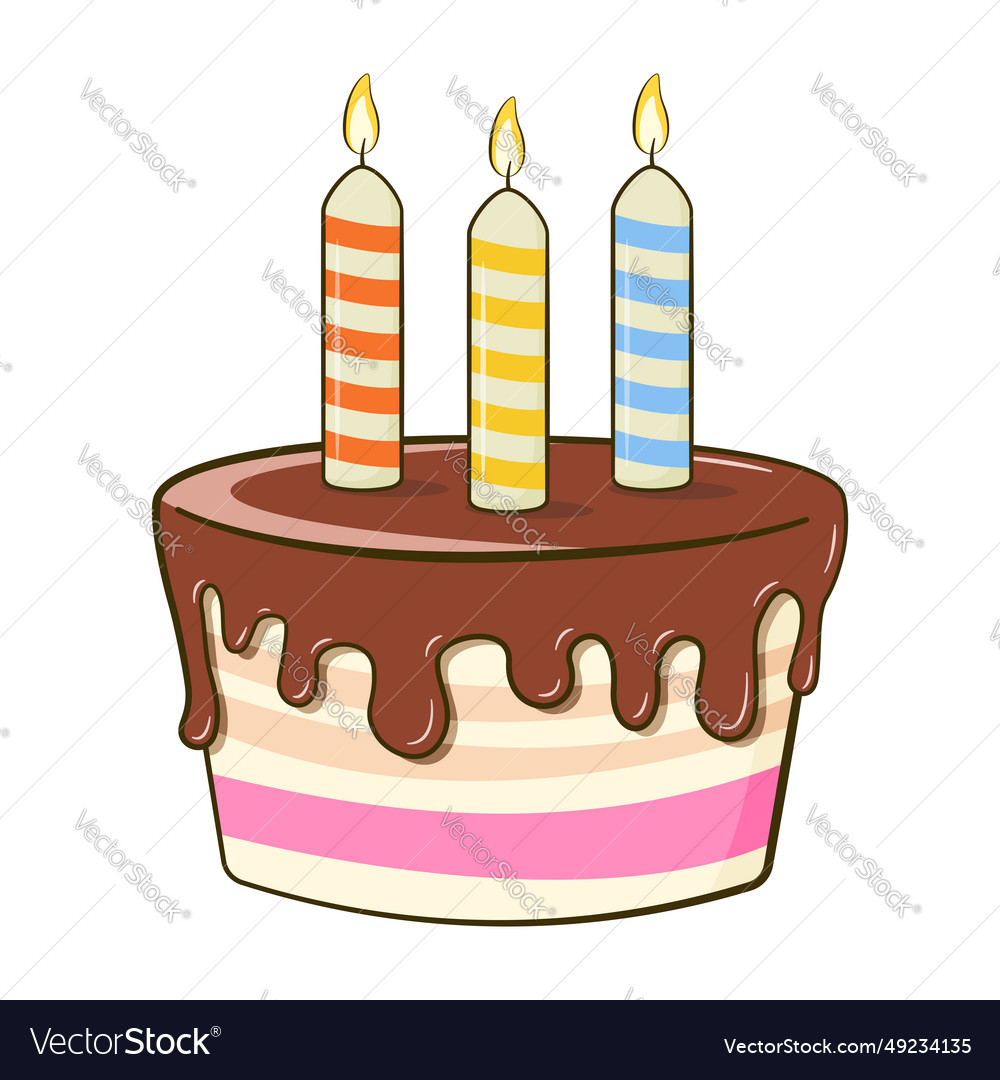 Birthday cake with candles Royalty Free Vector Image