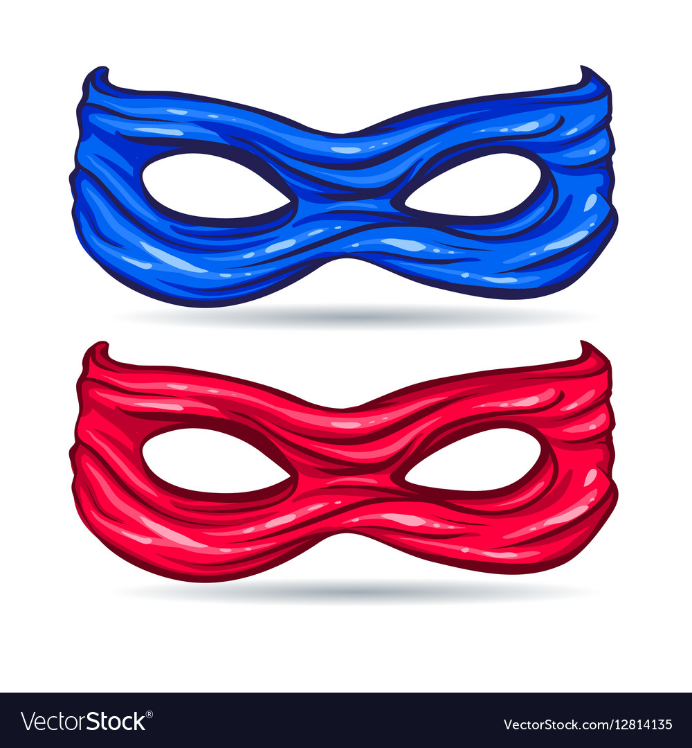 Blue and red mask for face character super hero