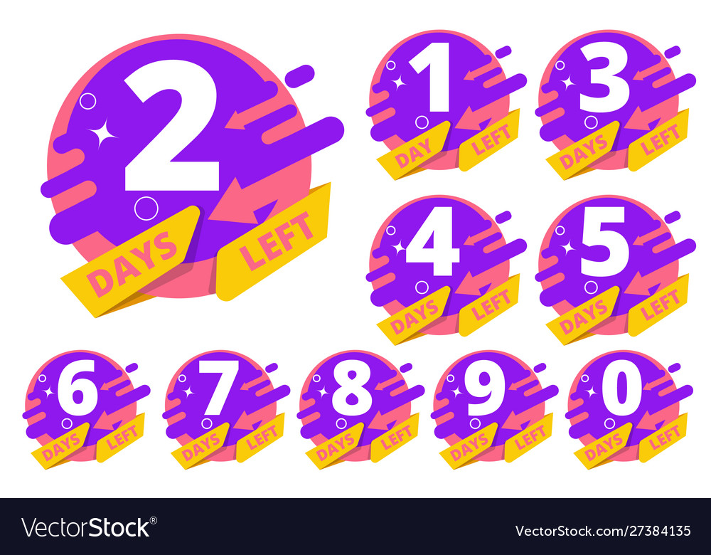 Days Left Countdown Hours Clock Time Business Vector Image