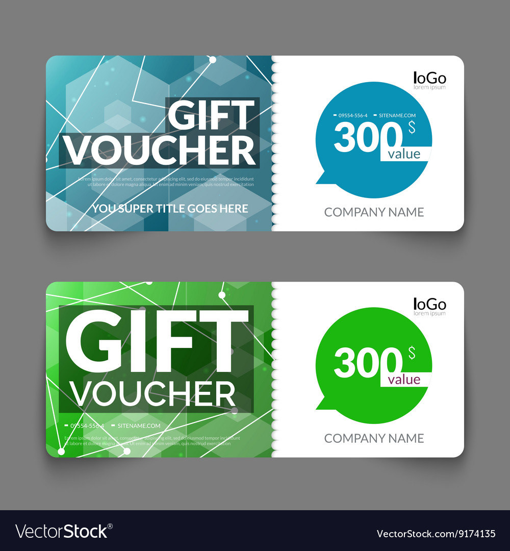 Gift voucher template with colorful and modern Vector Image